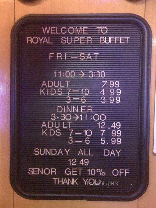 Royal Super Buffet - Gulfport, MS menu_pic