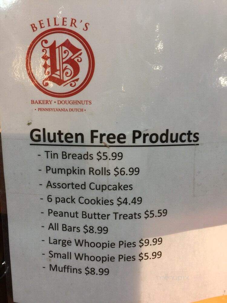 Beiler's Bakery - Philadelphia, PA menu_pic