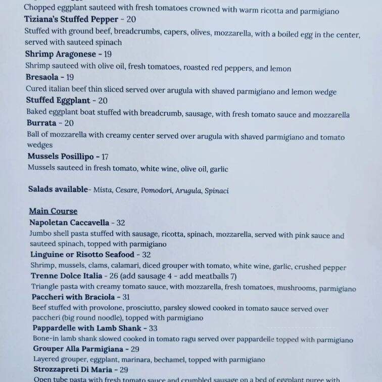 Dolce Italia - Sarasota, FL menu_pic