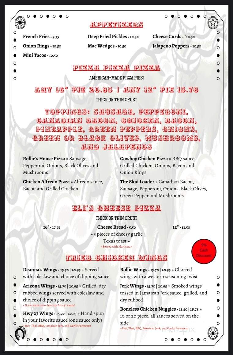 Rollie's Rednecks and Longnecks - Sauk Rapids, MN menu_pic