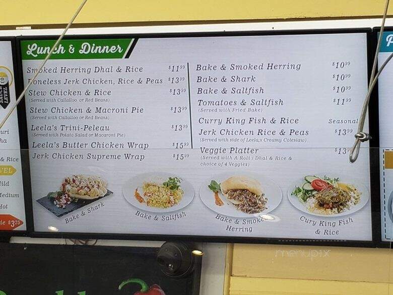 Leela's Roti Doubles - Mississauga, ON menu_pic