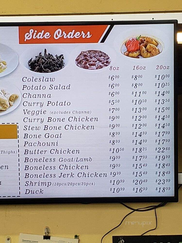 Leela's Roti Doubles - Mississauga, ON menu_pic