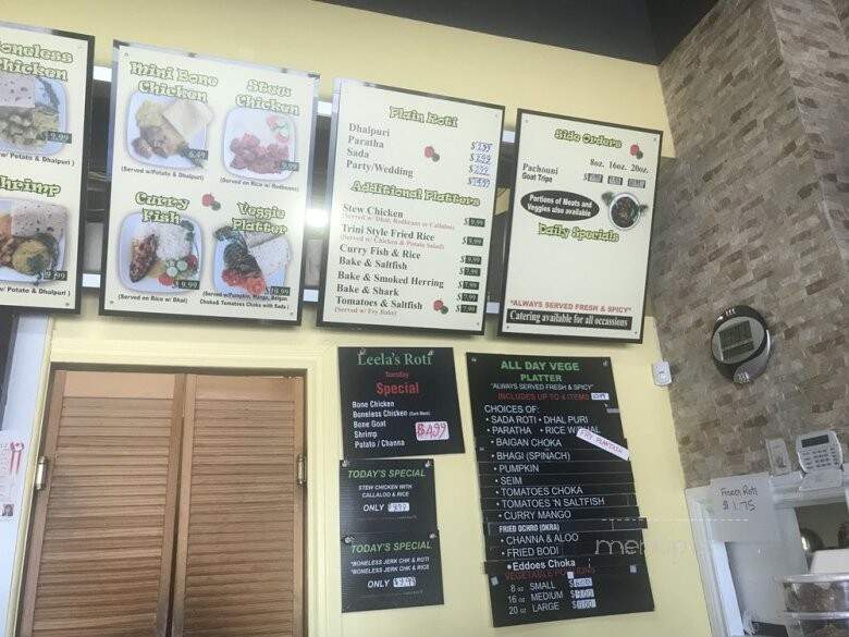 Leela's Roti Doubles - Mississauga, ON menu_pic