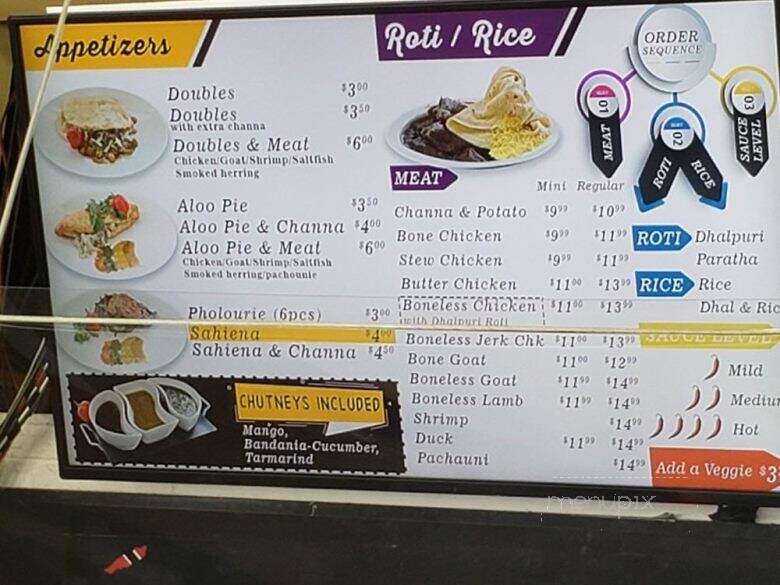 Leela's Roti Doubles - Mississauga, ON menu_pic