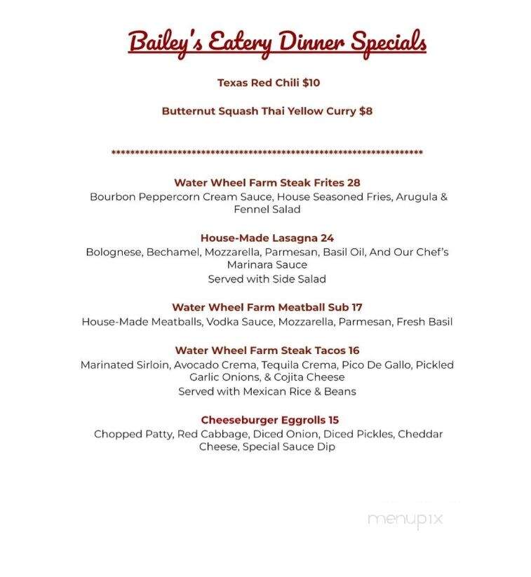 Baileys Blauvelt Inc - Blauvelt, NY menu_pic