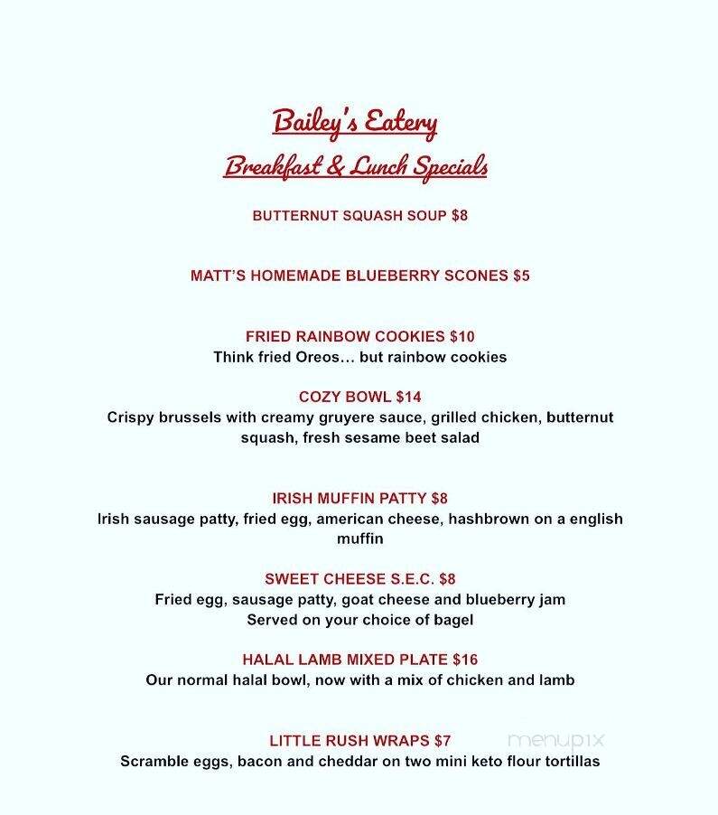 Baileys Blauvelt Inc - Blauvelt, NY menu_pic