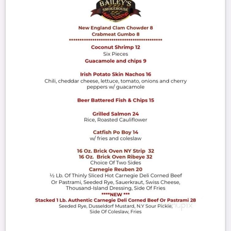 Baileys Blauvelt Inc - Blauvelt, NY menu_pic