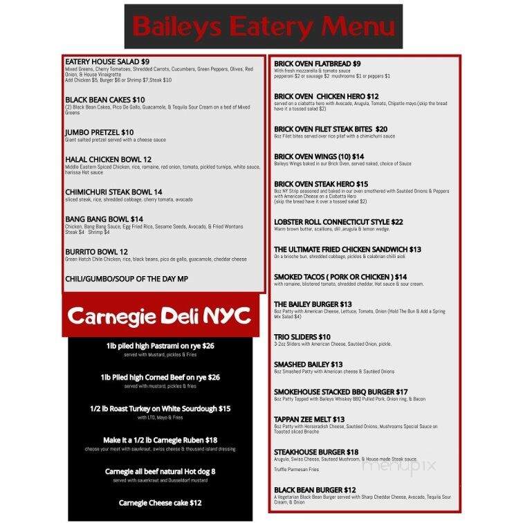 Baileys Blauvelt Inc - Blauvelt, NY menu_pic