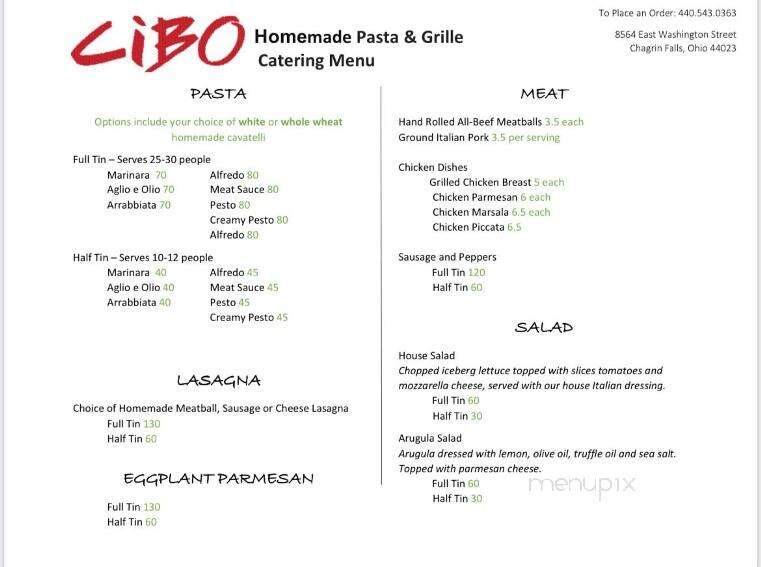 Cibo Homemade Pasta Grille - Chagrin Falls, OH