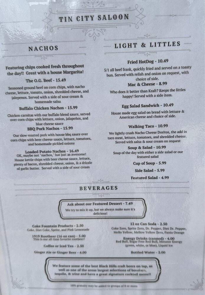 Mangy Moose Saloon - Hill City, SD menu_pic