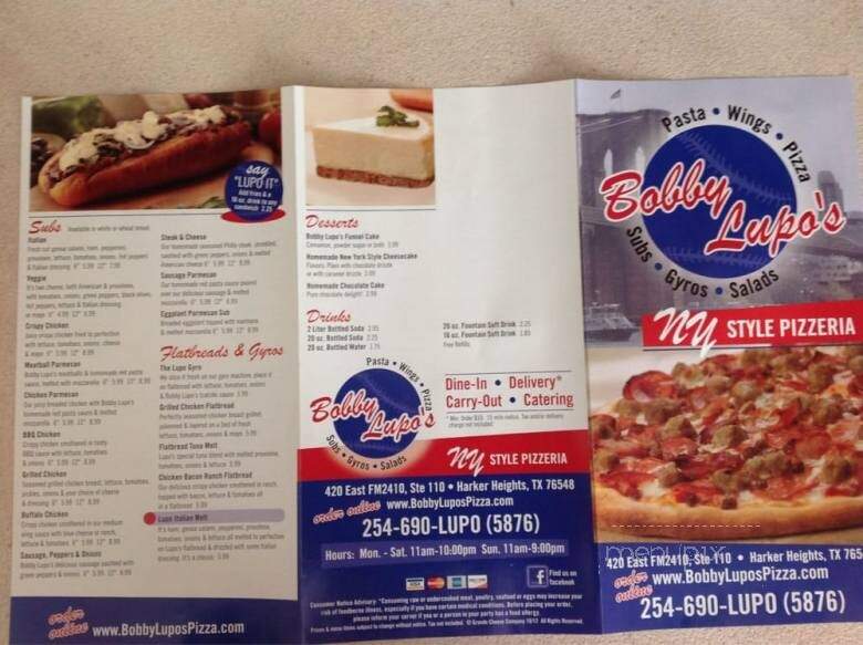 Bobby Lupo's New York Style Pizzeria - Harker Heights, TX