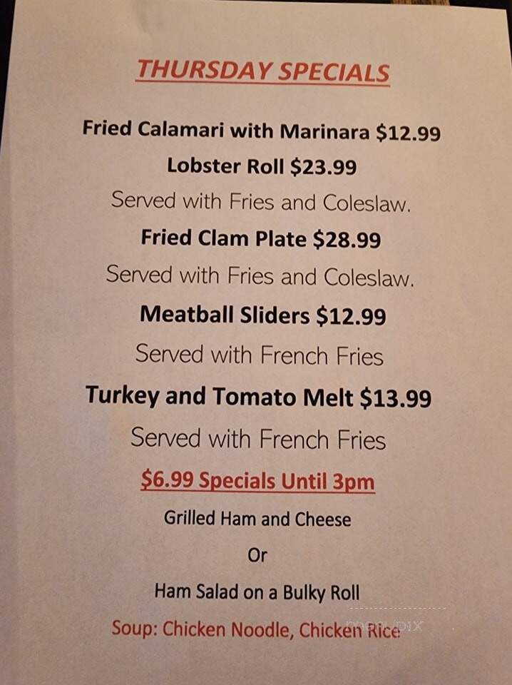 Crows Nest Pub and Grill - Plaistow, NH menu_pic