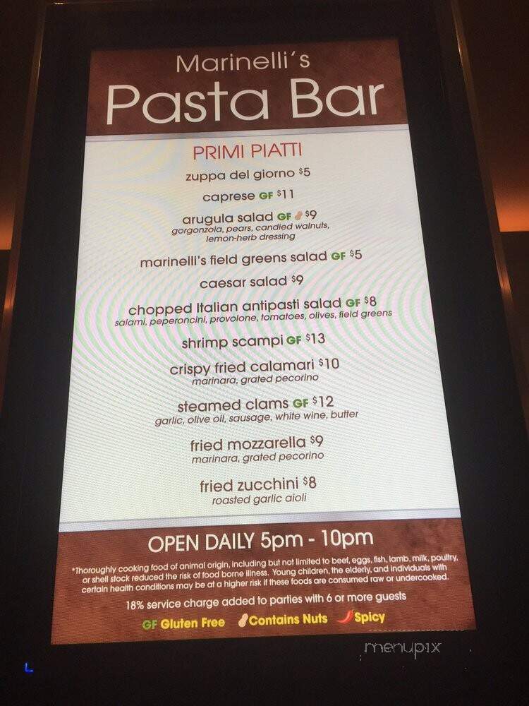 Marinelli's Pasta Bar - Henderson, NV menu_pic