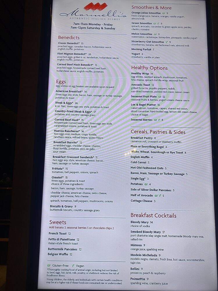 Marinelli's Pasta Bar - Henderson, NV menu_pic