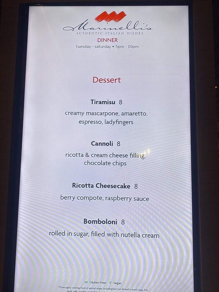 Marinelli's Pasta Bar - Henderson, NV menu_pic
