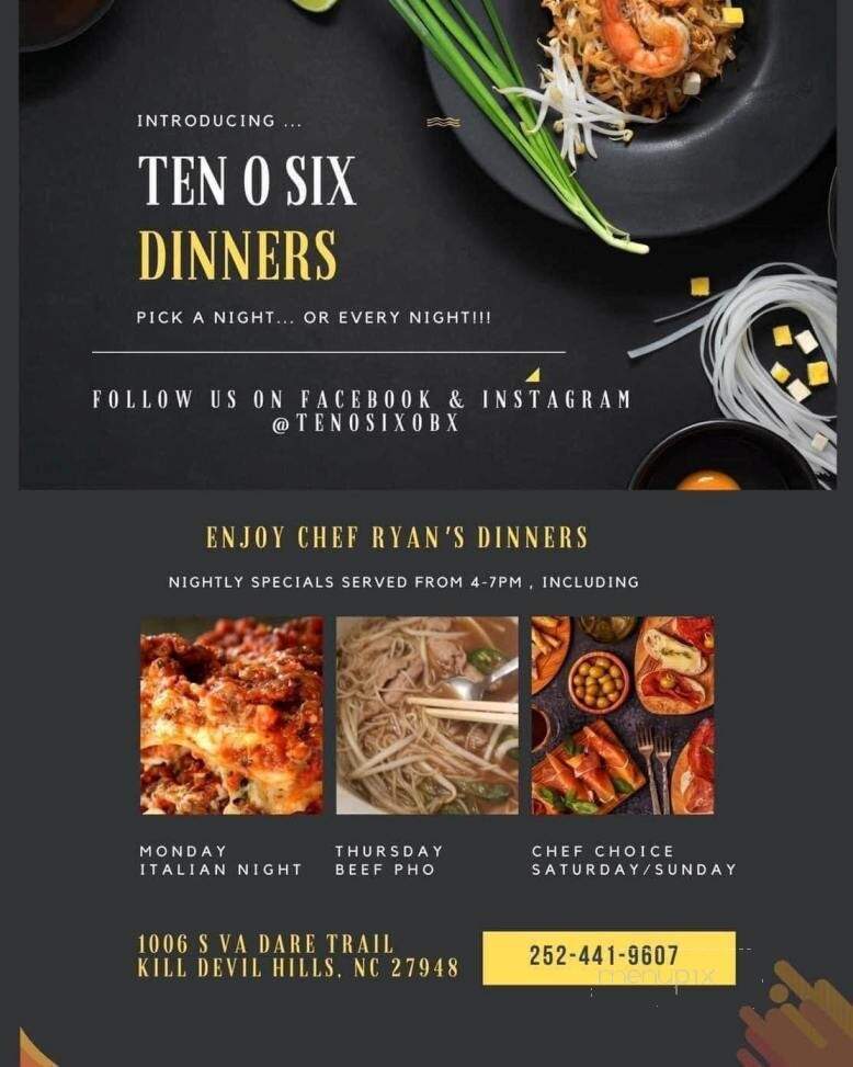 Ten O Six - Kill Devil Hills, NC menu_pic