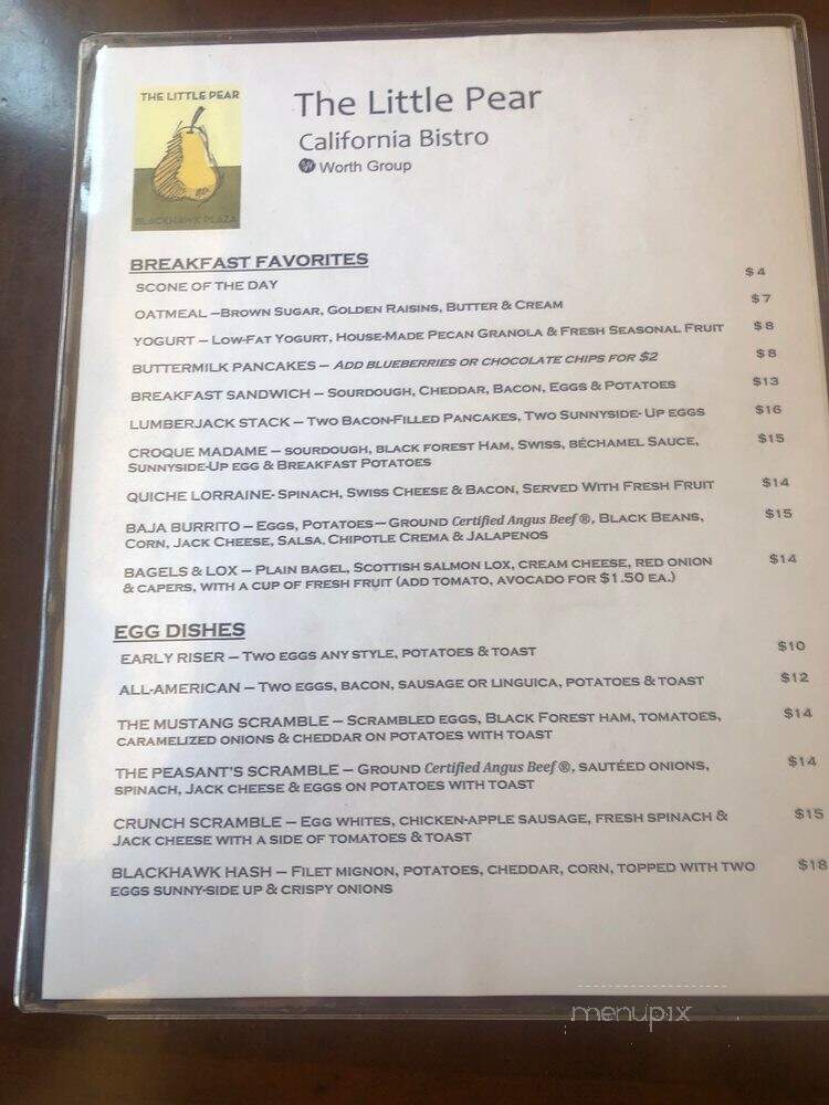 The Little Pear - Danville, CA menu_pic