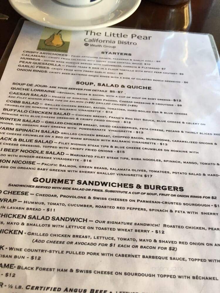 The Little Pear - Danville, CA menu_pic