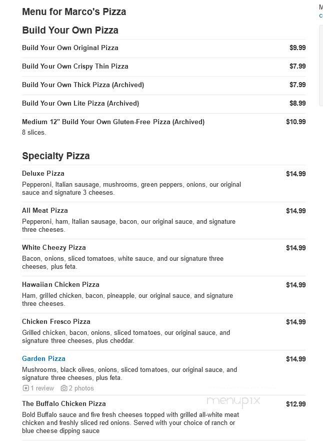 Marco's Pizza - Maryville, TN menu_pic