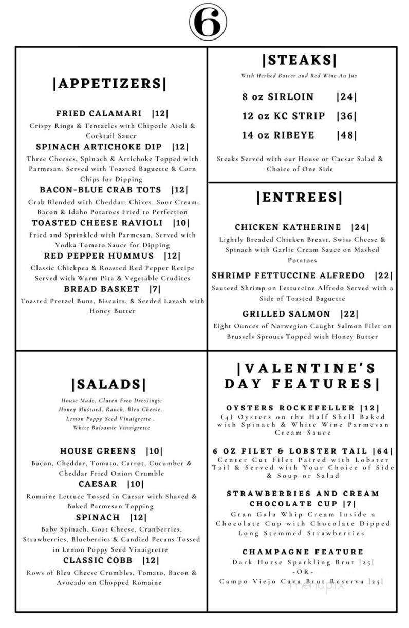 6 Mile Chop House - Lawrence, KS menu_pic
