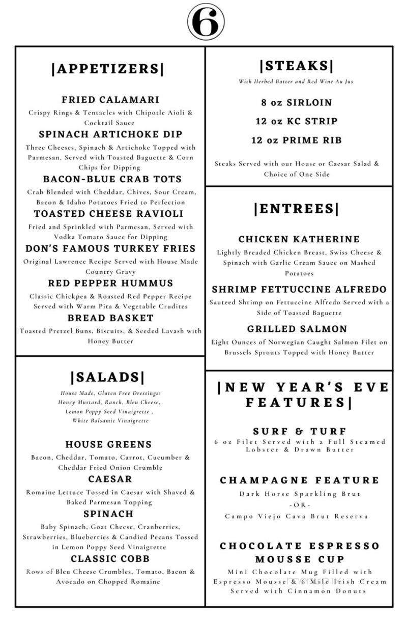 6 Mile Chop House - Lawrence, KS menu_pic