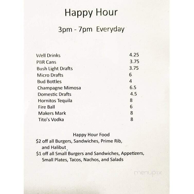 Jack's Tap Room and Quarterback Bar - Portland, OR menu_pic