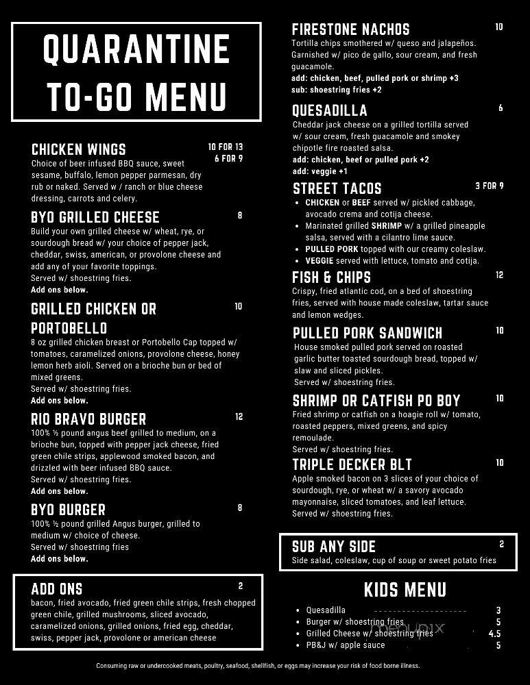 Rio Bravo Brewing Company - Albuquerque, NM menu_pic