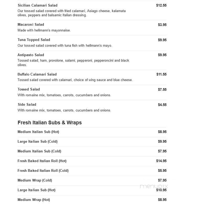 Salvatore's Pizza - Brockport, NY menu_pic