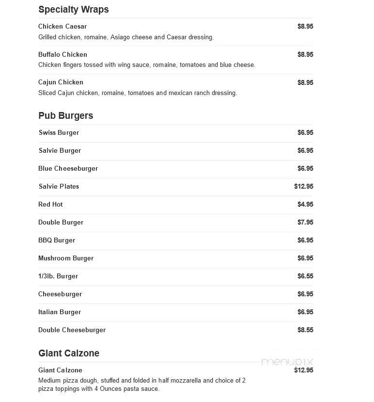 Salvatore's Pizza - Brockport, NY menu_pic