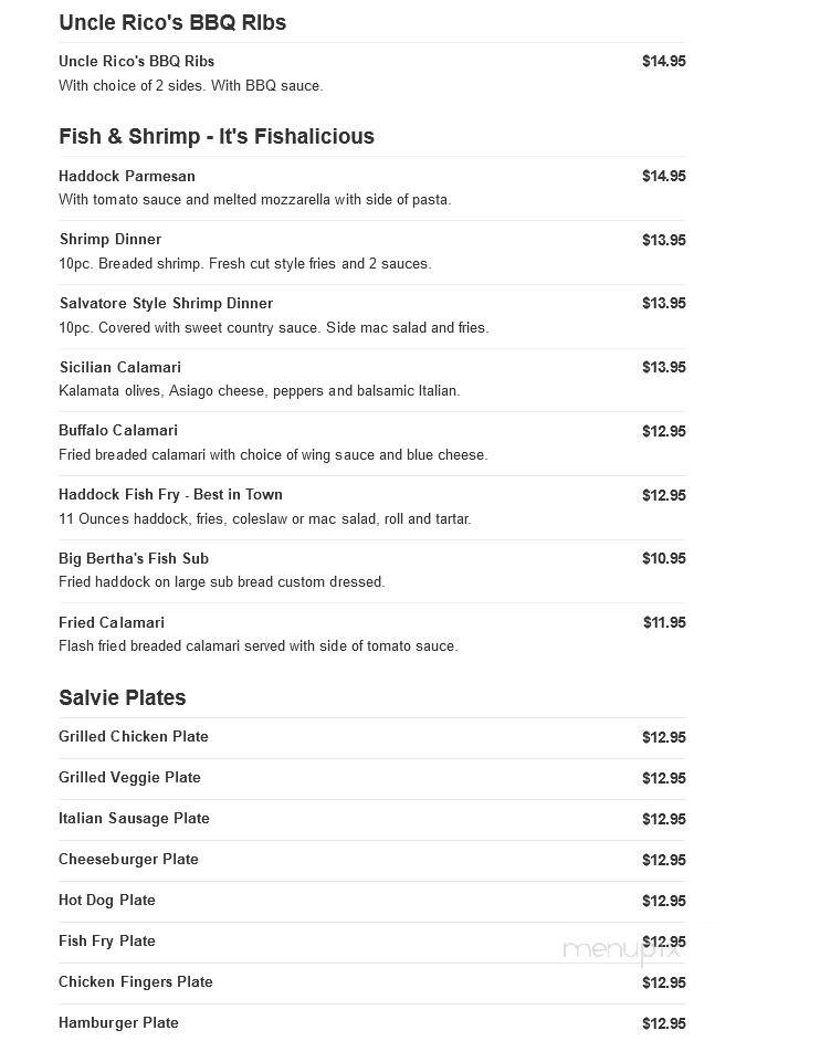 Salvatore's Pizza - Brockport, NY menu_pic