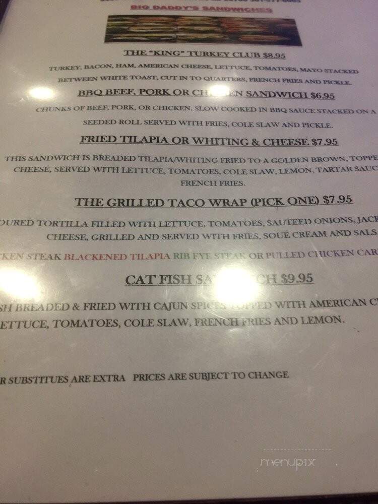Big Daddy Bar & Grill - Lanham, MD menu_pic
