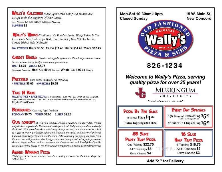 Wally's Old Fashioned Pizza & Subs - New Concord, OH menu_pic