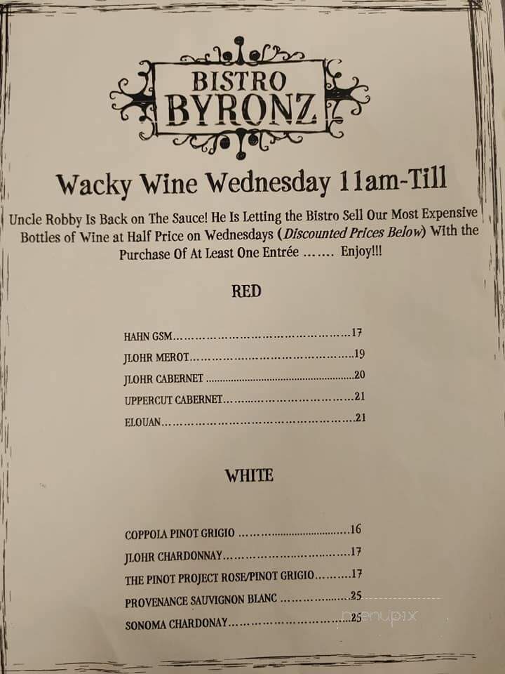 Bistro Byronz - Mandeville, LA menu_pic