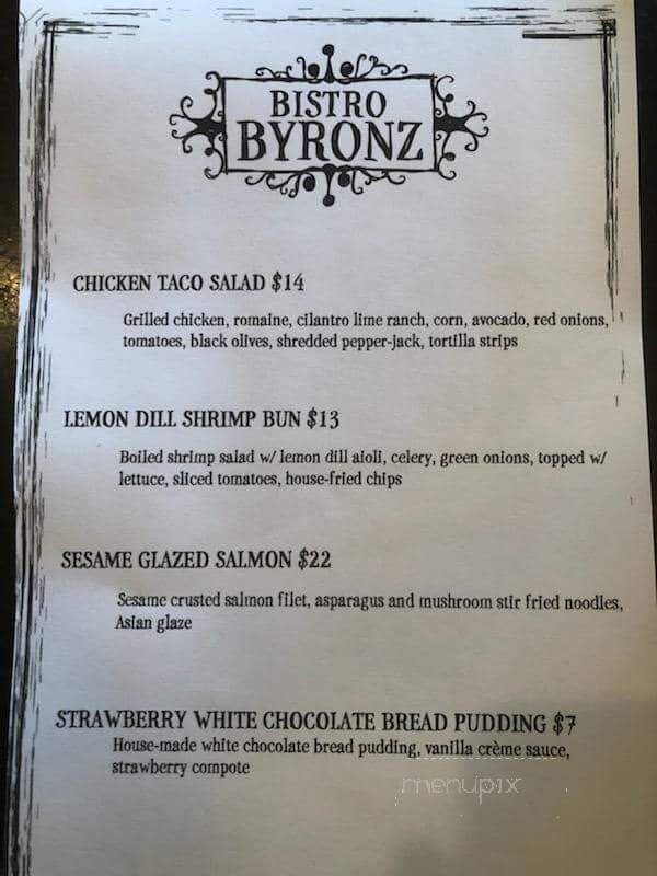 Bistro Byronz - Mandeville, LA menu_pic