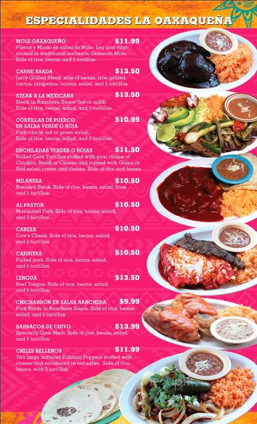 Taqueria la Oaxaquena - Jonesboro, GA menu_pic