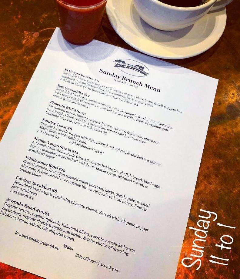 Beer Run - Charlottesville, VA menu_pic