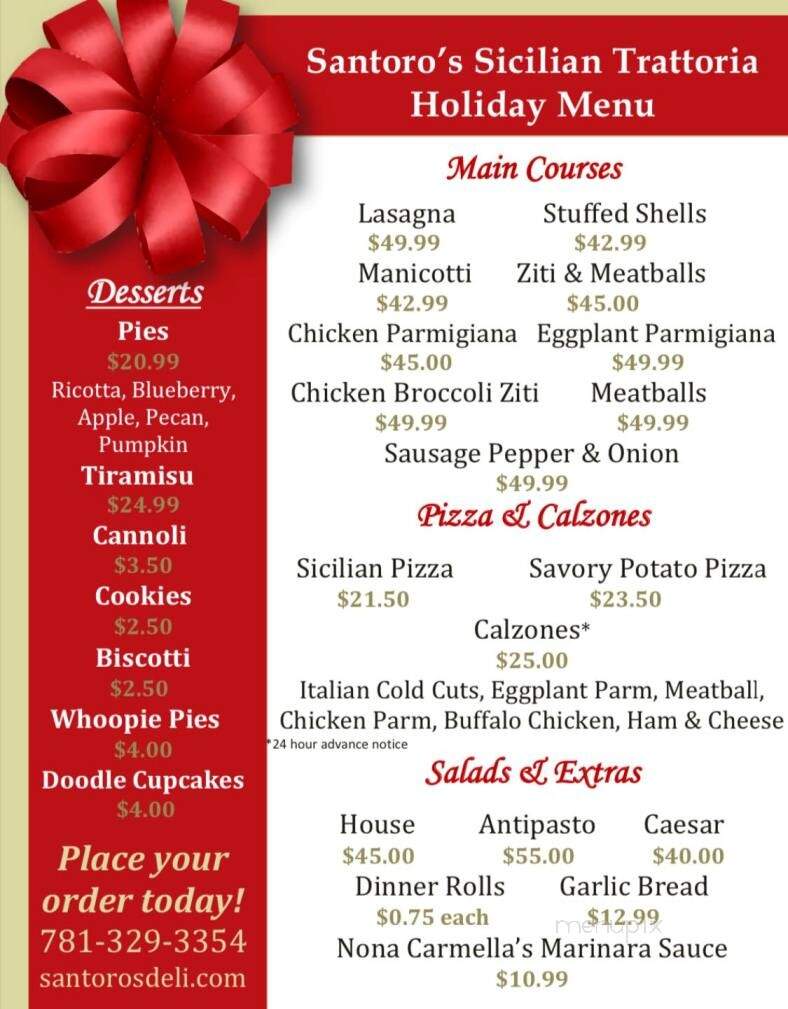 Santoro's Sicilian Trattoria - Dedham, MA