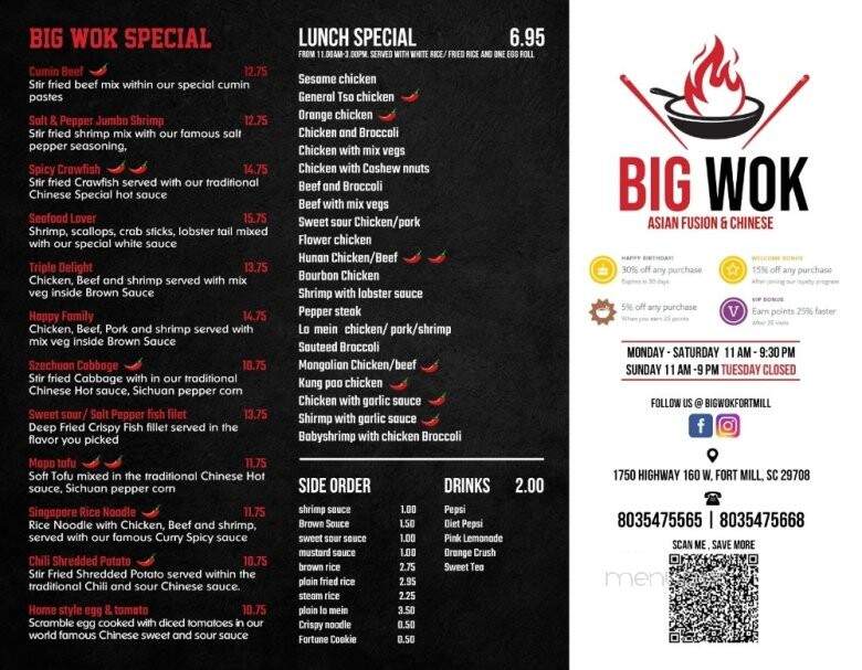 Big Wok - Fort Mill, SC menu_pic