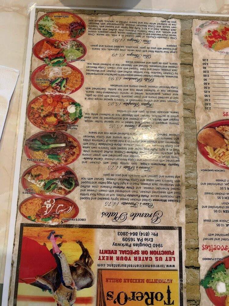 Torero's Mexican Restaurant - Erie, PA menu_pic