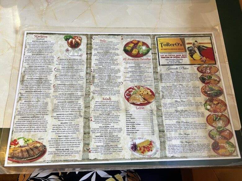 Torero's Mexican Restaurant - Erie, PA menu_pic