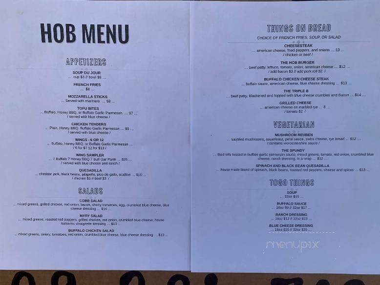 Hob Tavern - Bordentown, NJ menu_pic