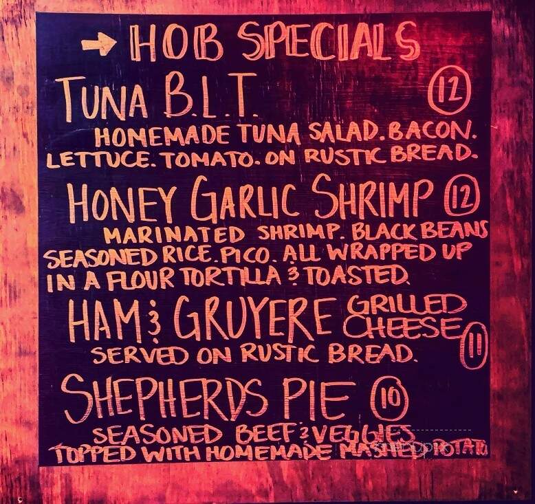 Hob Tavern - Bordentown, NJ menu_pic