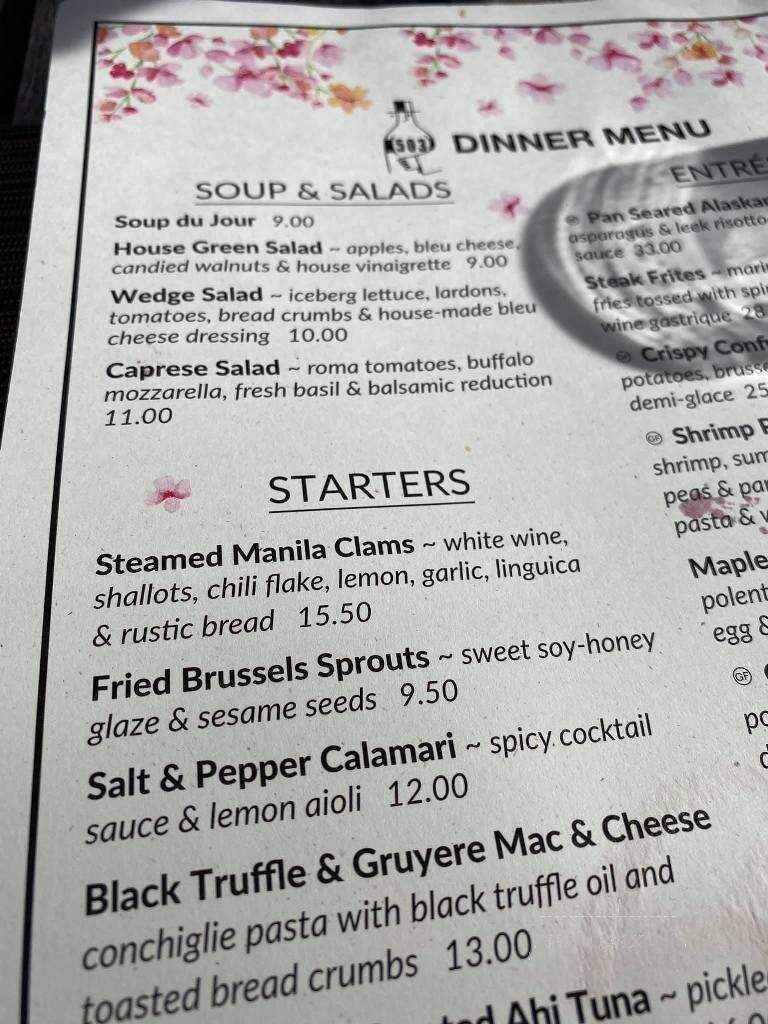 Five-O-Three - West Linn, OR menu_pic