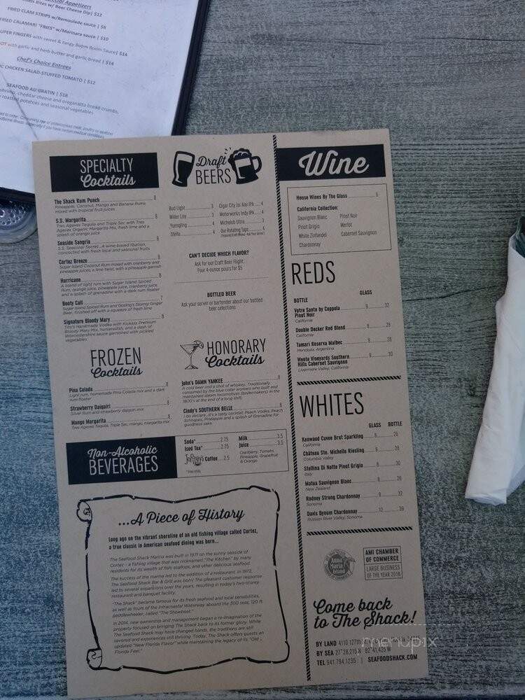 Seafood Shack - Cortez, FL menu_pic