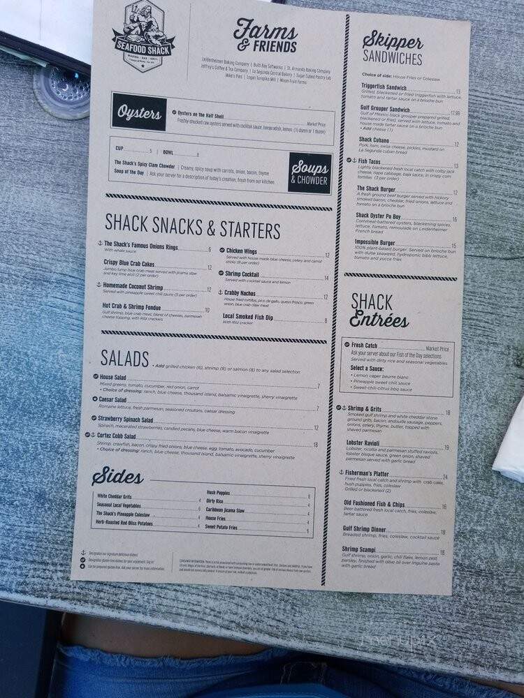 Seafood Shack - Cortez, FL menu_pic