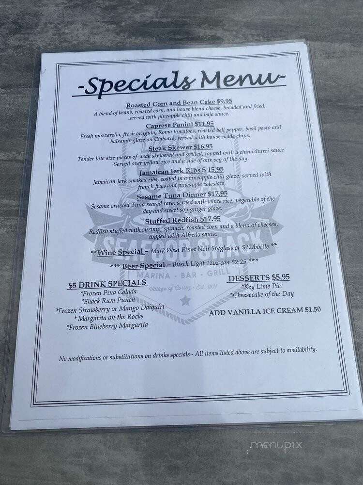 Seafood Shack - Cortez, FL menu_pic