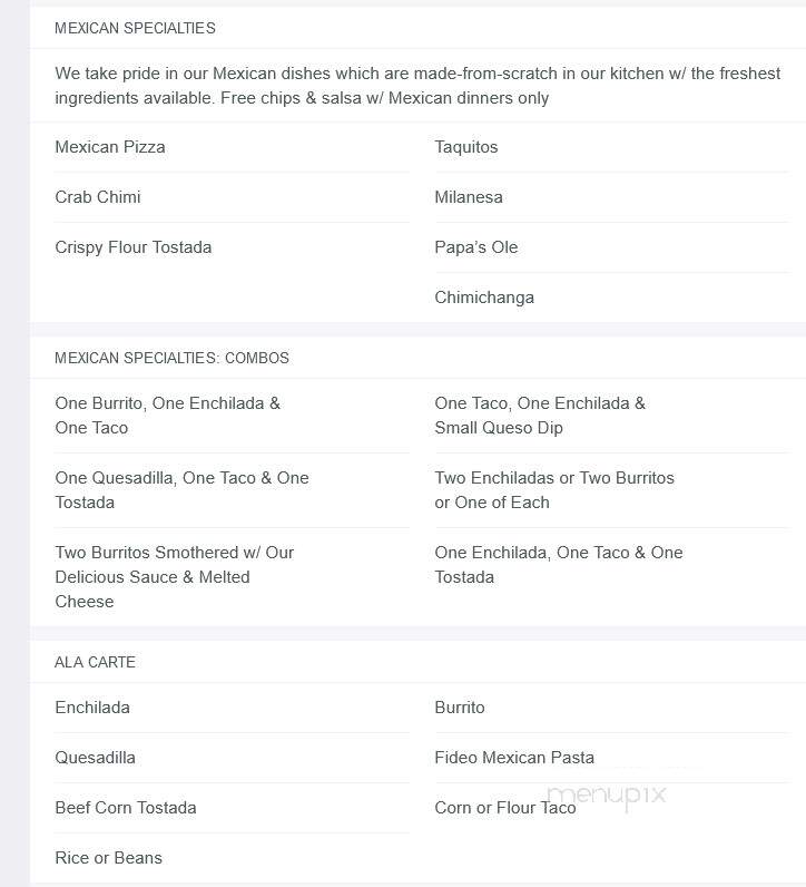 CJ's Sports Bar & Grill - Cedar Rapids, IA menu_pic