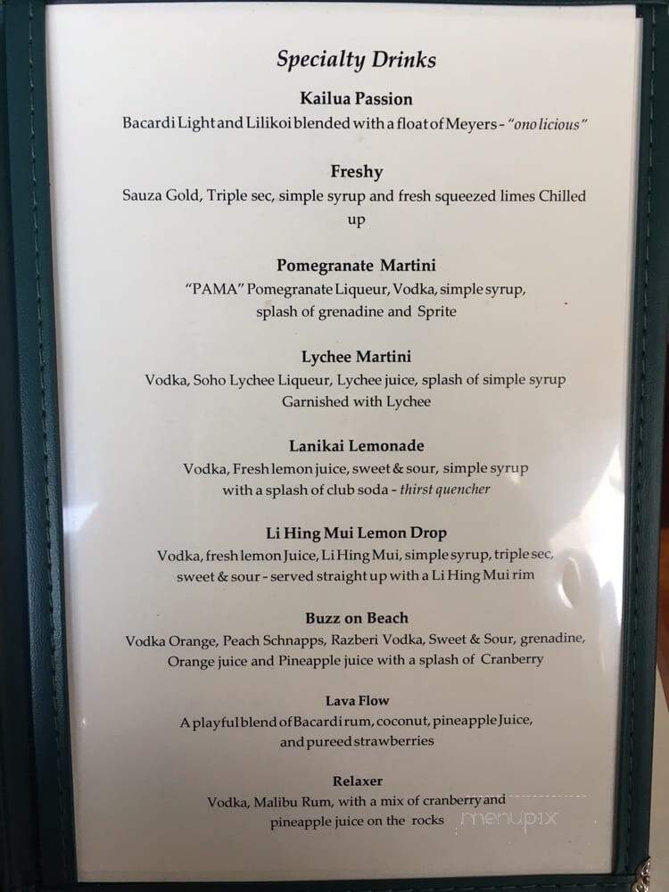 Buzz's Original Steakhouse - Pearl City, HI menu_pic