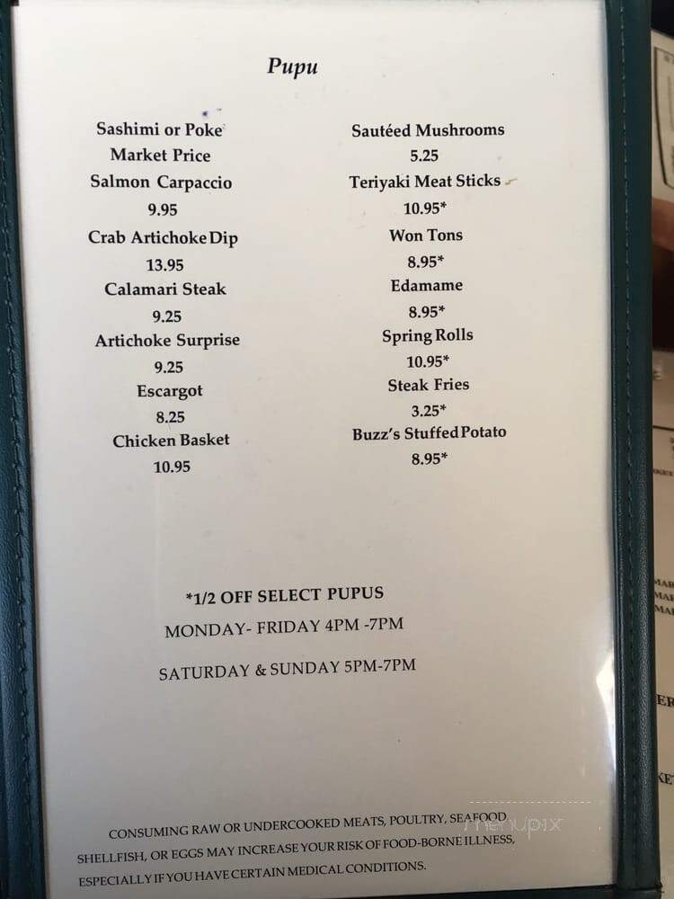 Buzz's Original Steakhouse - Pearl City, HI menu_pic