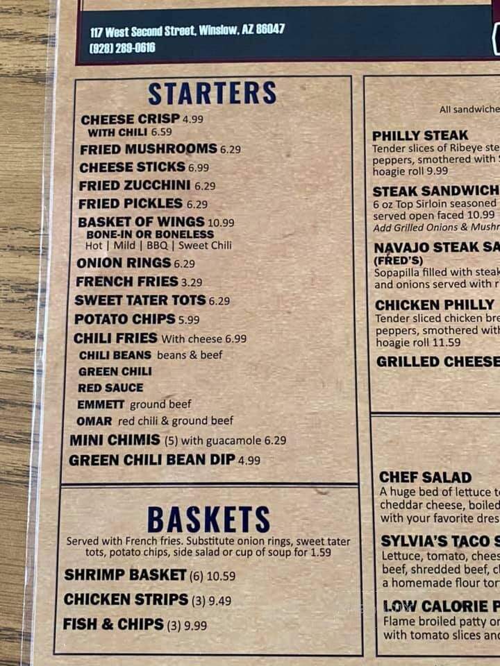 Bo Jo's Grill & Sports Club - Winslow, AZ menu_pic